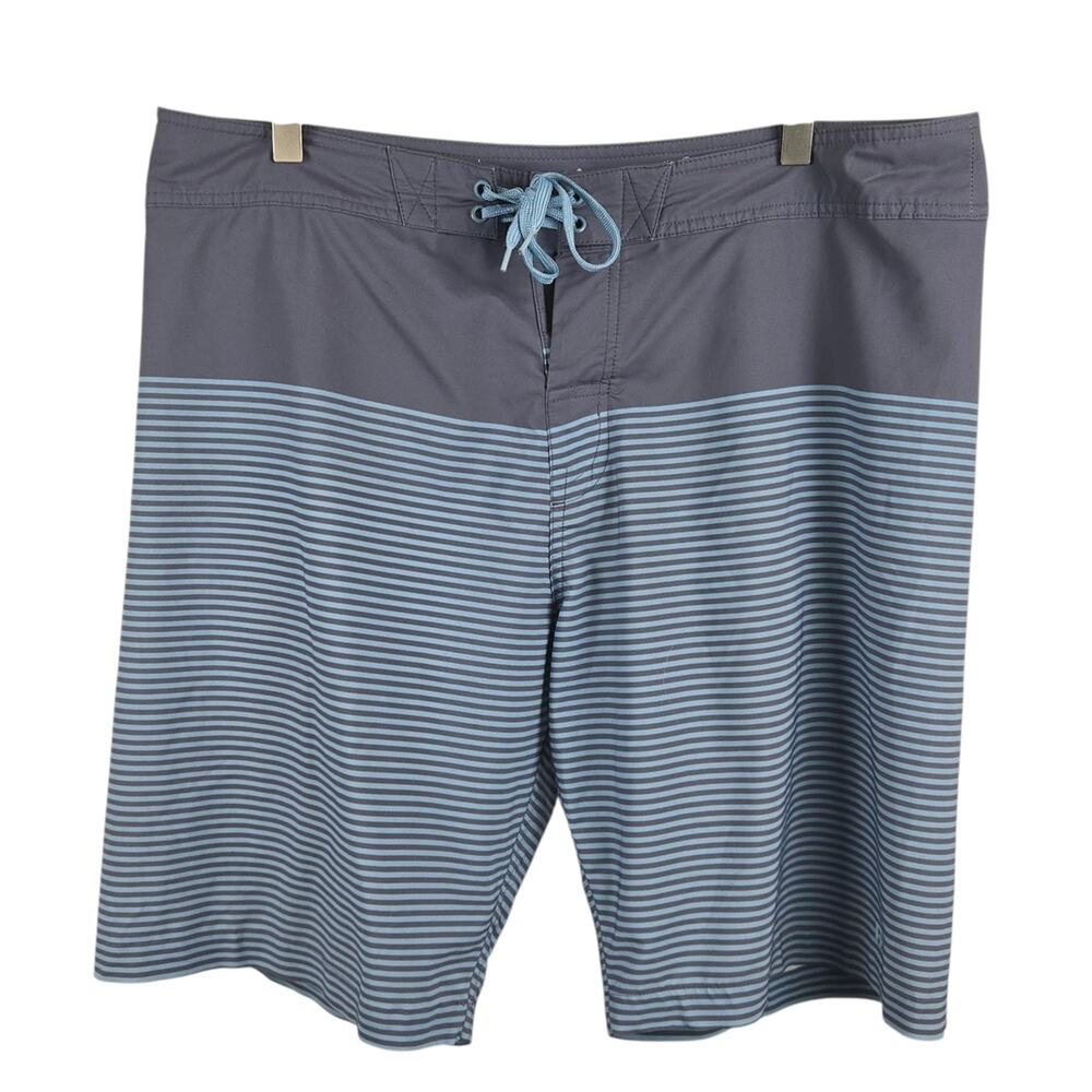 Travis Mathew Swim Board Shorts Blue Stripe Size 36